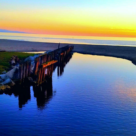 Beautiful reflections at Rio Del Mar State Beach