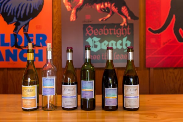 Bottles of Storrs Winery + Vineyards