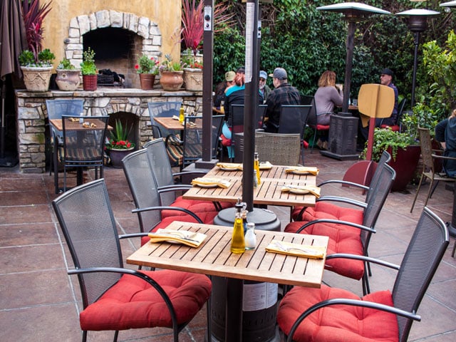 A view of the outdoor patio at Cafe Cruz. 