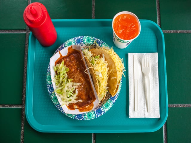 Chicken crispy tacos at Taco Bar