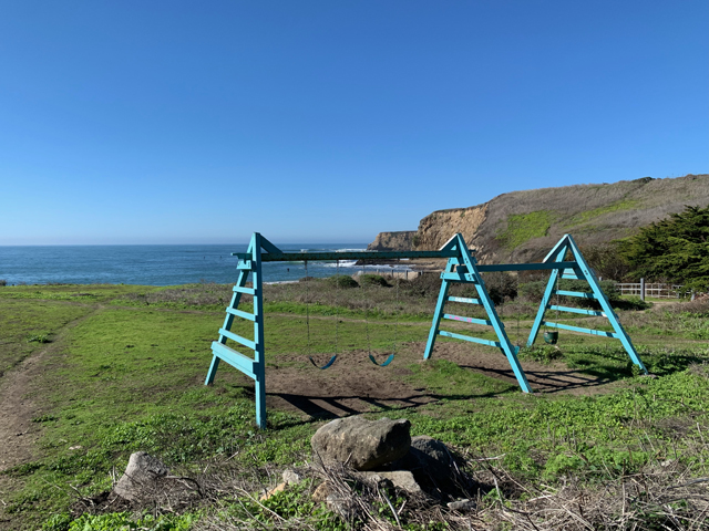 Rugged Beauty: Explore Santa Cruz's North Coast. The swings at Davenport Beach are pictured by Photographer: Monica Multer.