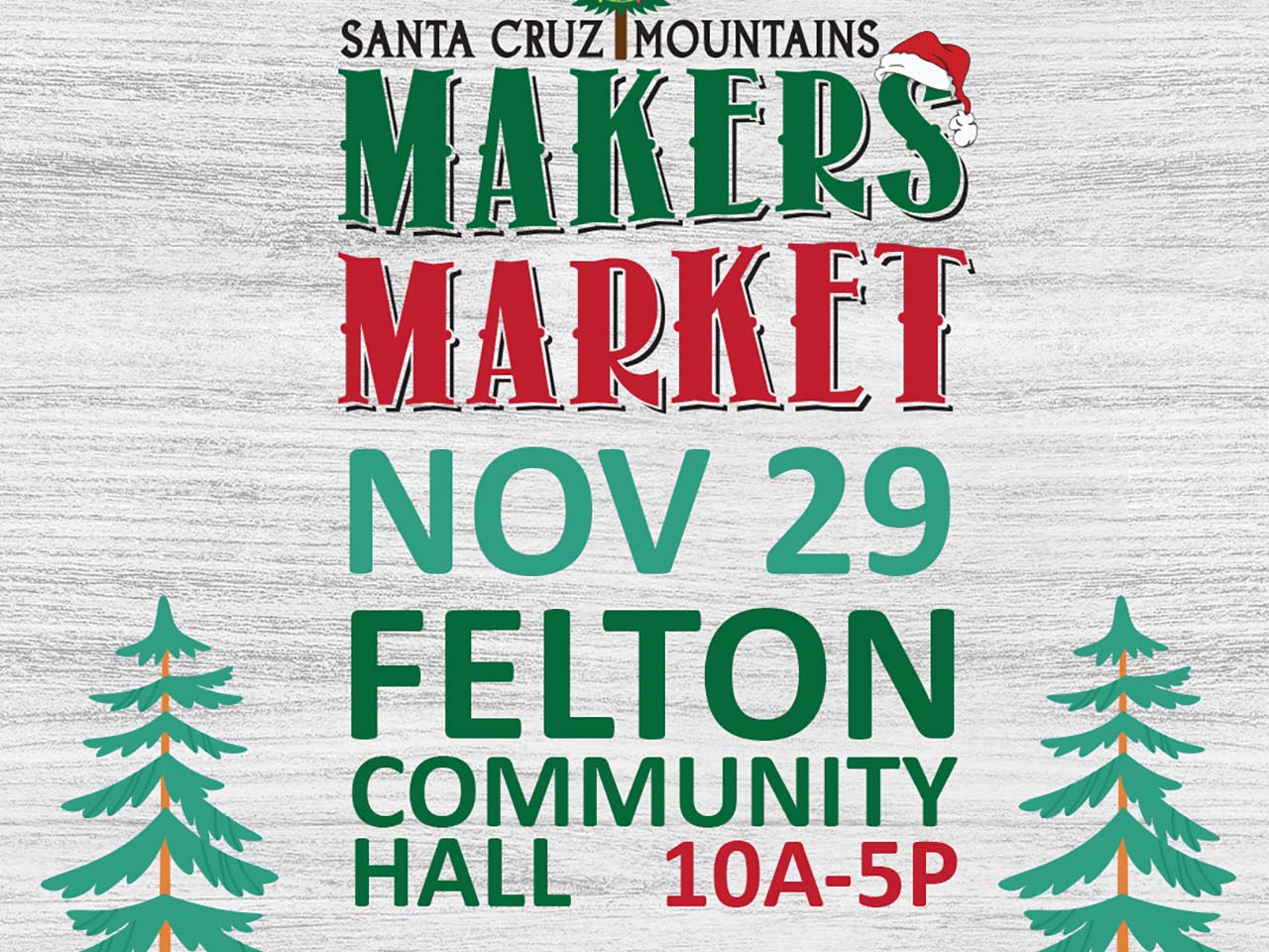 Image made to look like a wooden sign about the mountain makers market