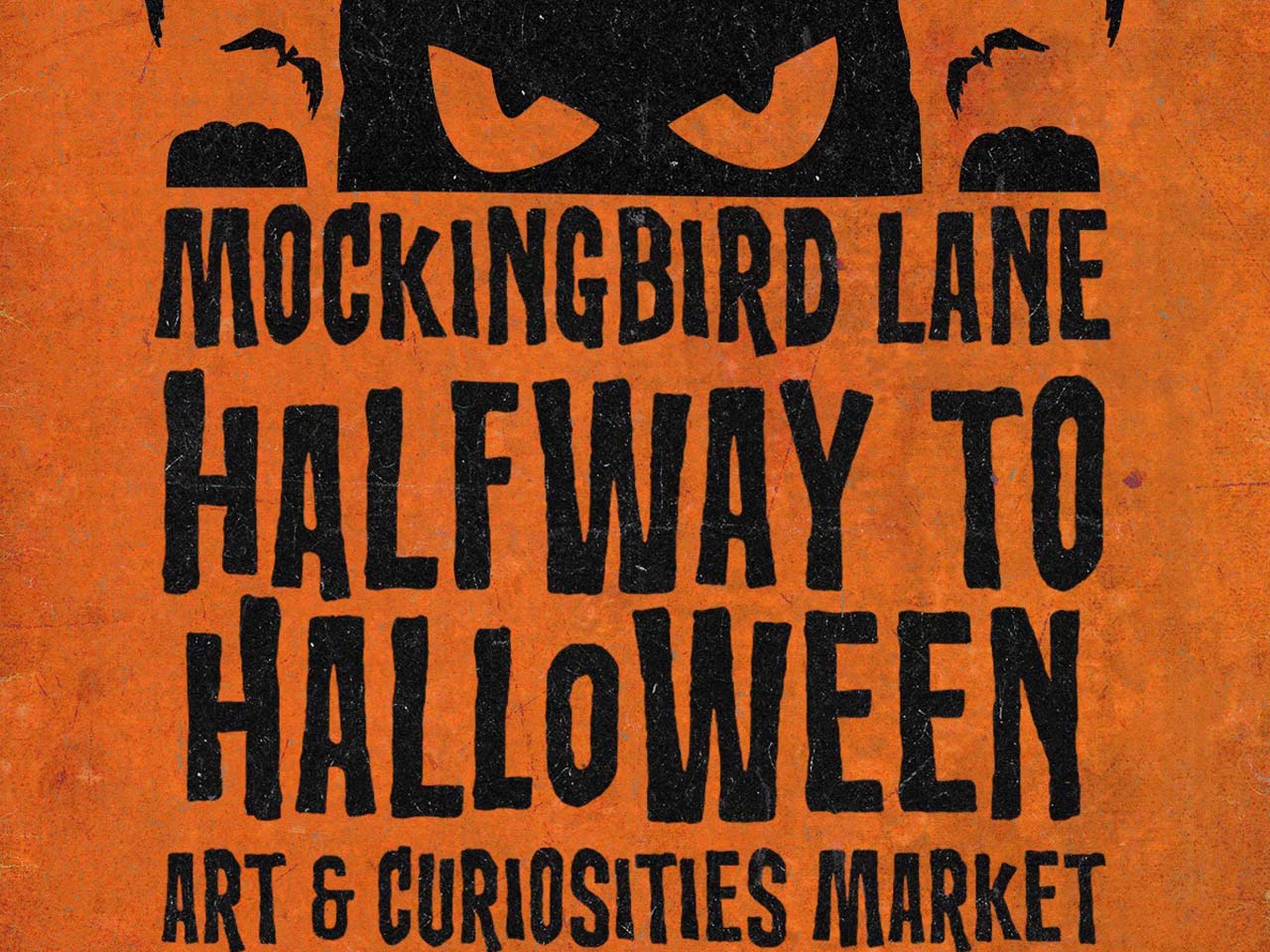 Orange and black Mockingbird Lane Logo