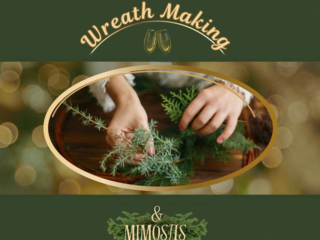 Wreath Making and Mimosas Logo
