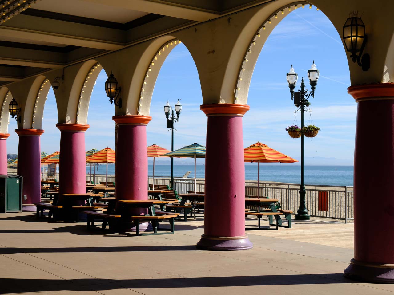 Image of the Colonnade looking out at the beach.