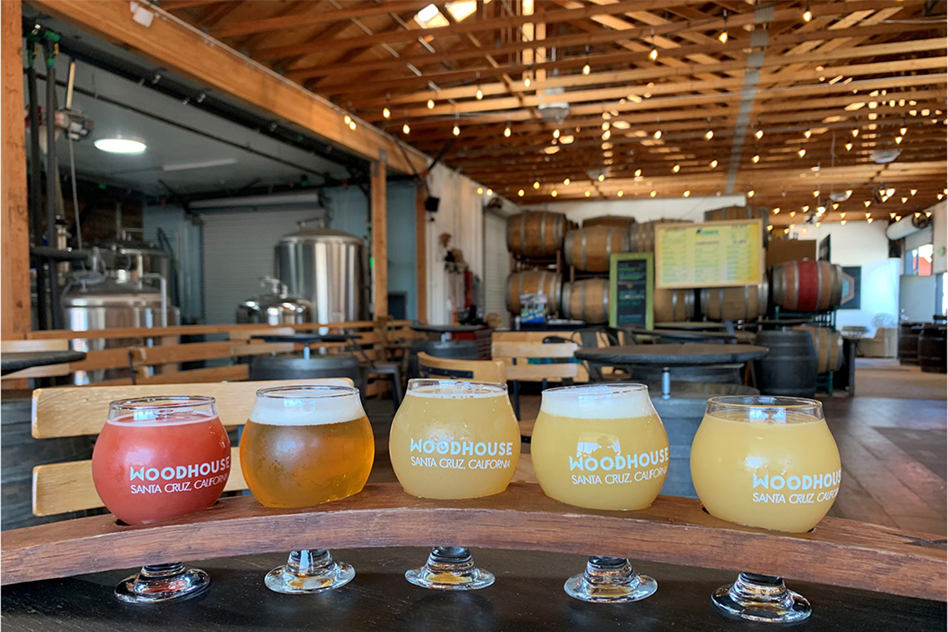 Flight of beer at Woodhouse Brewery photographed by Monica Multer