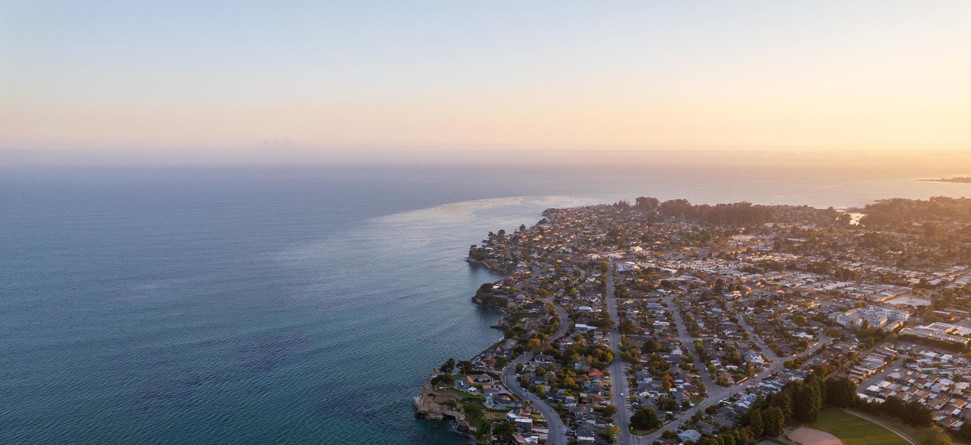 Drove footage over Jade St Park to Pleasure Point. Photographed by Daniel Gorostieta