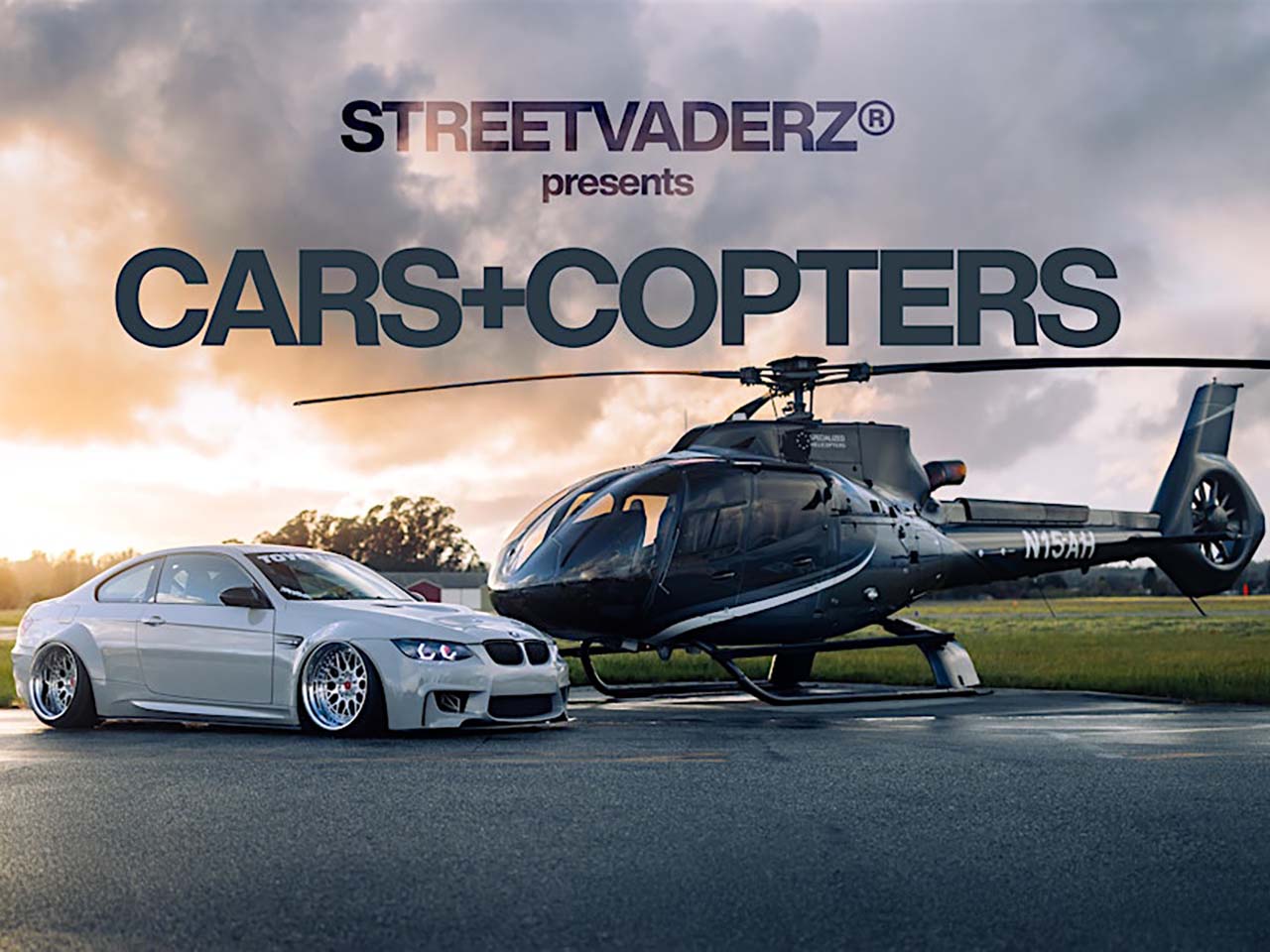 A Car and a helicopter