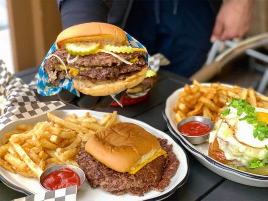 Burgers from Emerald Mallard. Photographed by Monica Multer