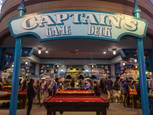 "Captain's Game Deck" sign at the arcade. Photographed by Garrick Ramirez