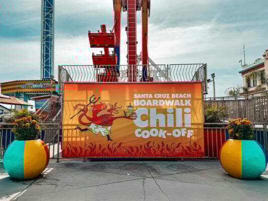 Chili cook-off sign at the Boardwalk. Photographed by Jenn Day