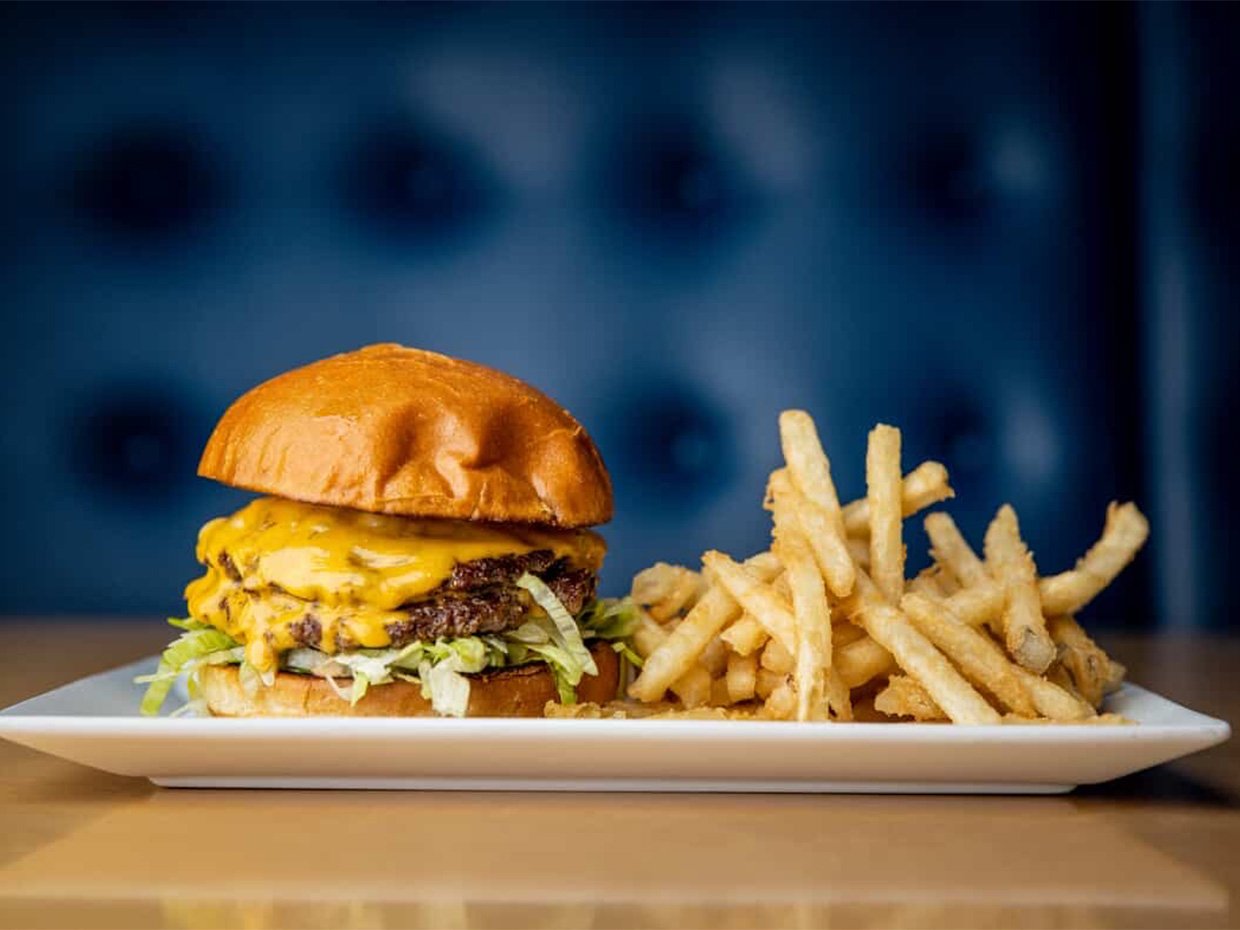 Burger and fries at East End Gastropub.