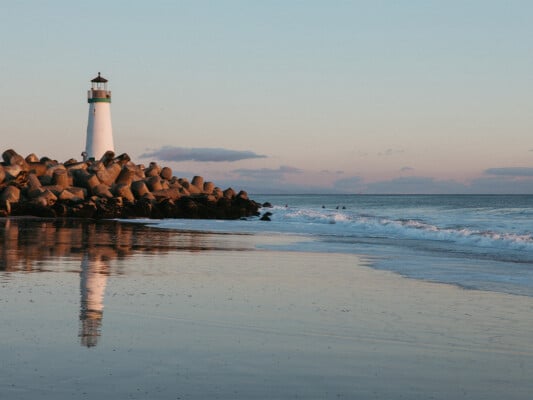 Walton Lighthouse from Seabright State Beach photographed by Ben Ingram