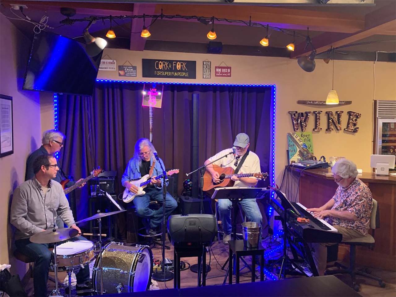 The Rio Road Band playing at Cork & Fork