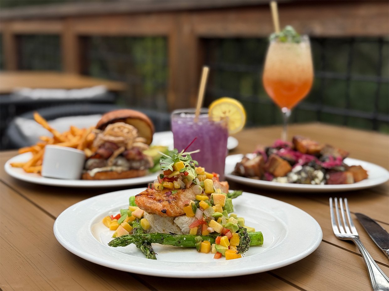 Dishes showcasing the menu at Trout Farm. Photographed by Monica Multer