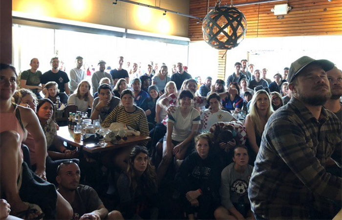 Soccer fans fixated on the game at Lupulo's