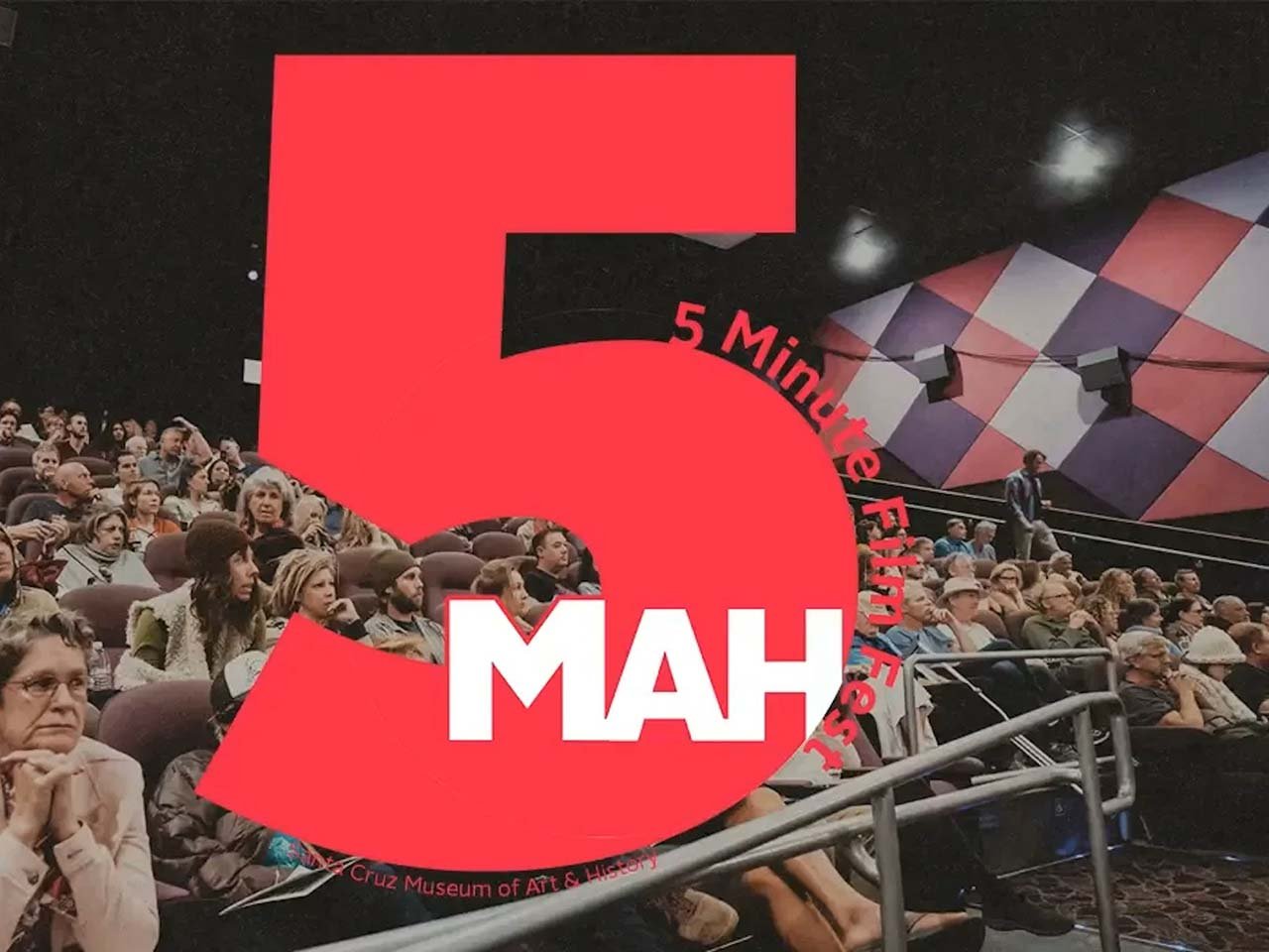 A movie audience looking at the number 5.