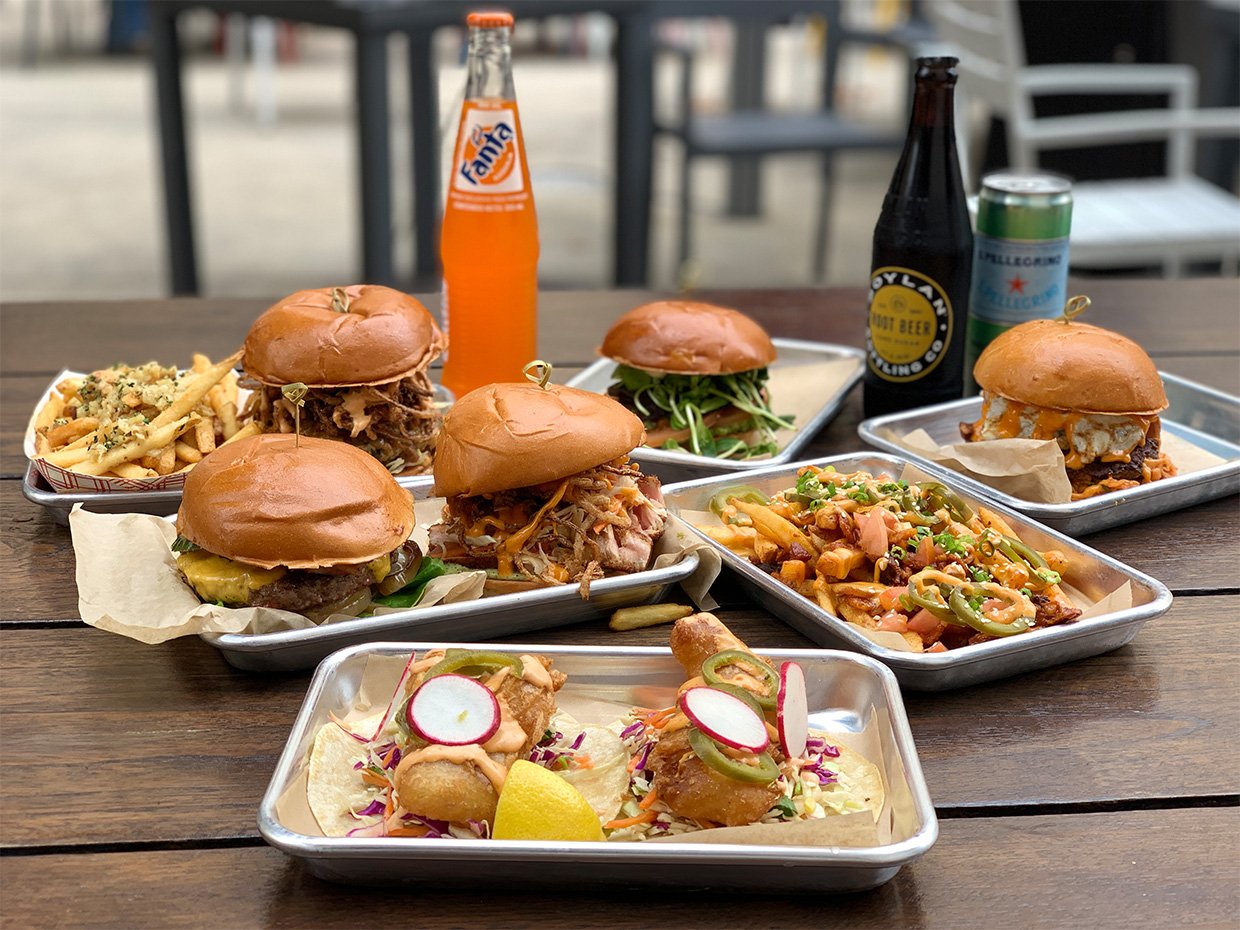 Belly Goat Burger at Abbott Square. Photographed by Monica Multer