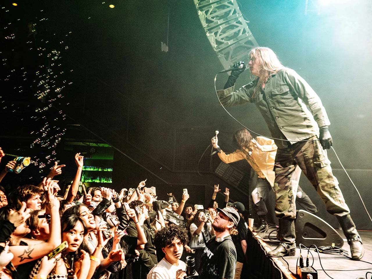 Outdoor concert with a mosh pit