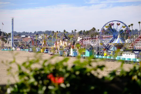 View of Santa Cruz Beach Boardwalk taken by Cliff Drive Vista Point. Photographed by Daniel Gorostieta