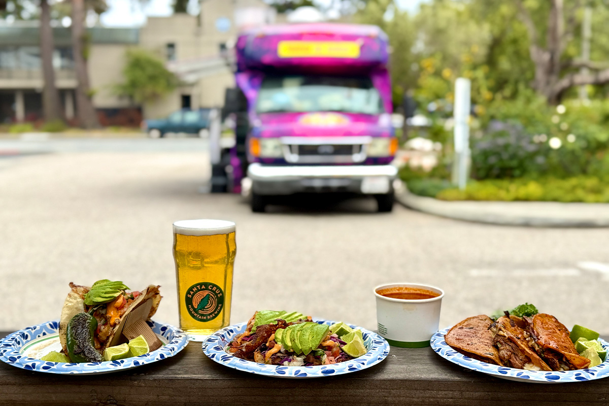 Fish Tacos at El Chuy Taco Truck at Swift St Courtyard. Photographed by Monica Multer