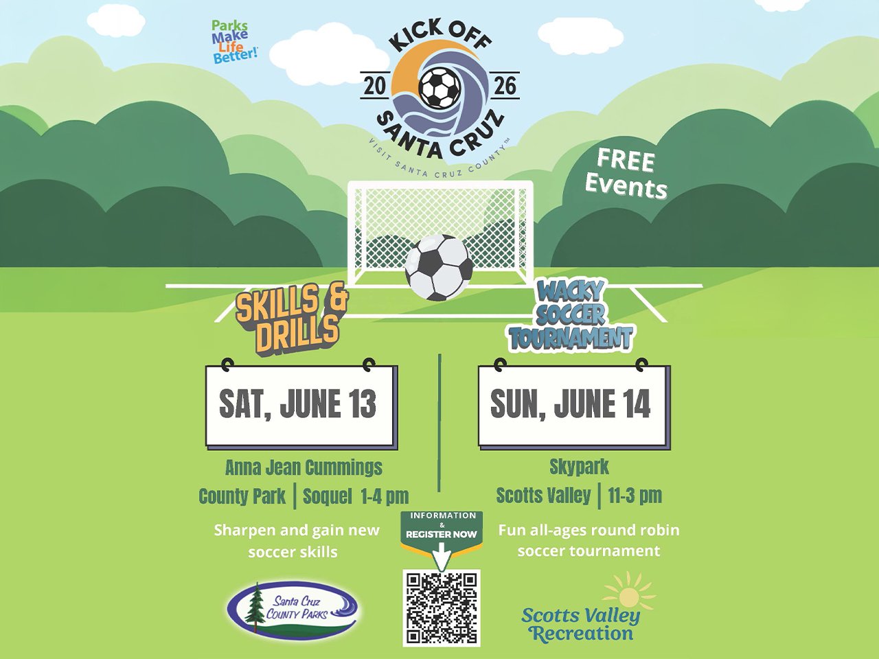 Skills and Drills Wacky Soccer Tournament Flyer