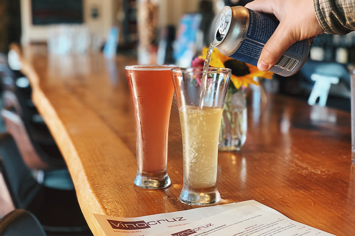 Tanuki Cider at Vino Cruz. Photographed by Monica Multer