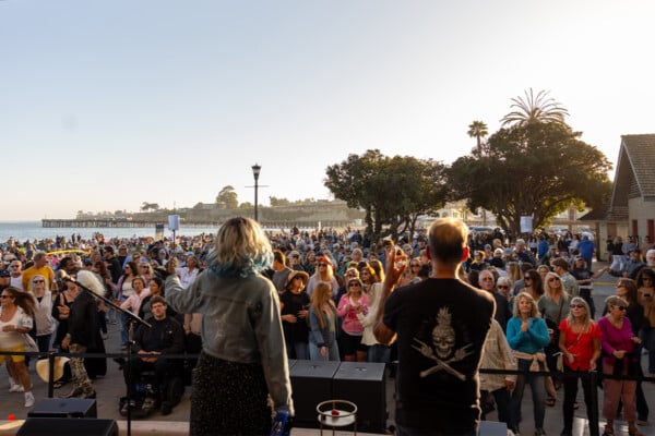 People dancing at the Capitola Twilight Concert. Photographed by Daniel Gorostieta from the stage