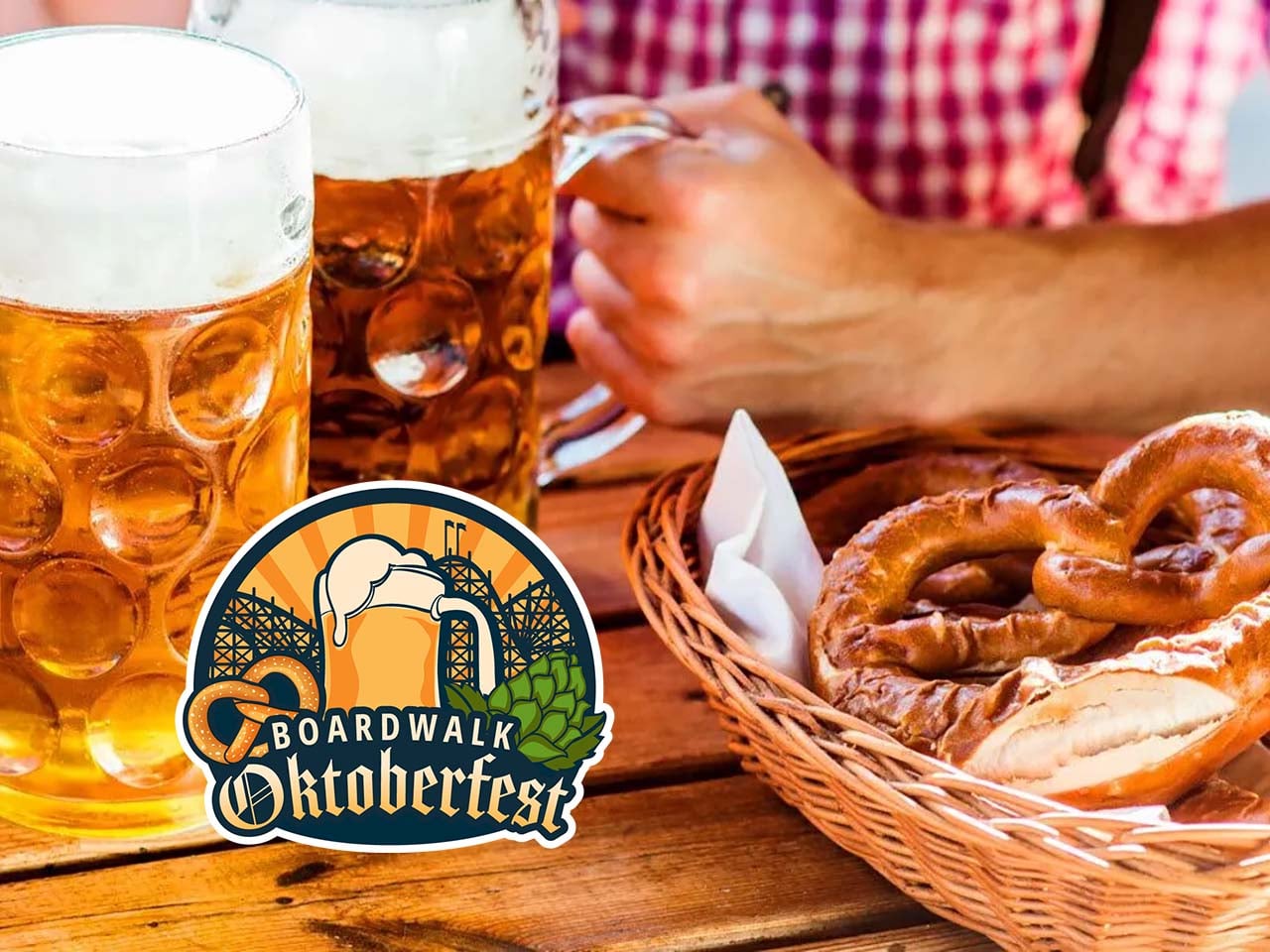 Beer steins and pretzels