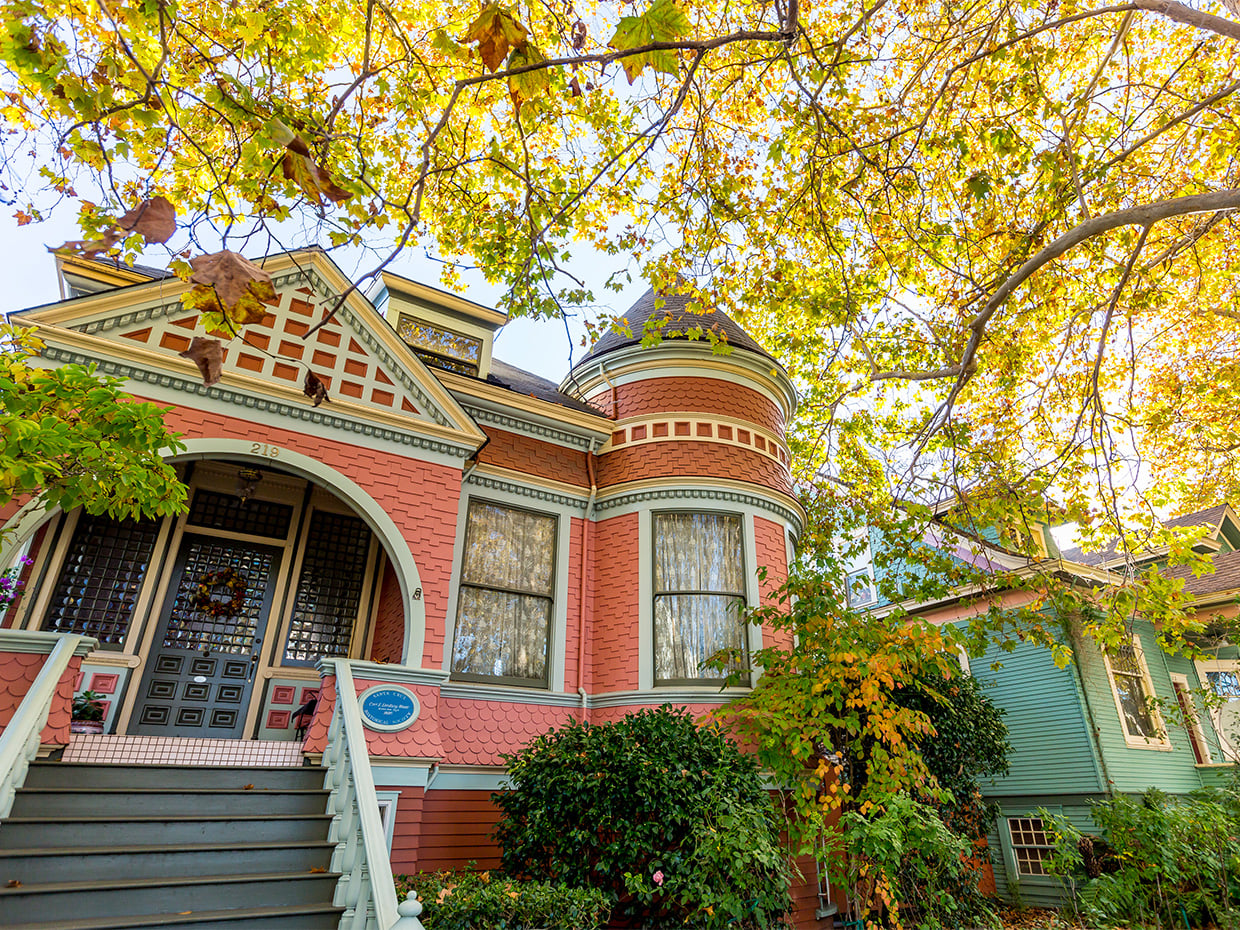 Victorians on Walnut Ave near Downtown . Photographed by Garrick Ramirez